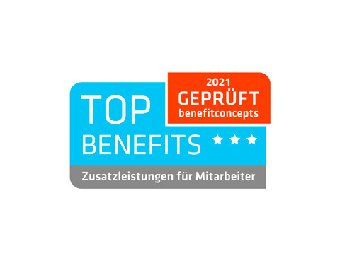 Benefits Siegel als geprüfter Top-Arbeitgeber im Jahr 2021.